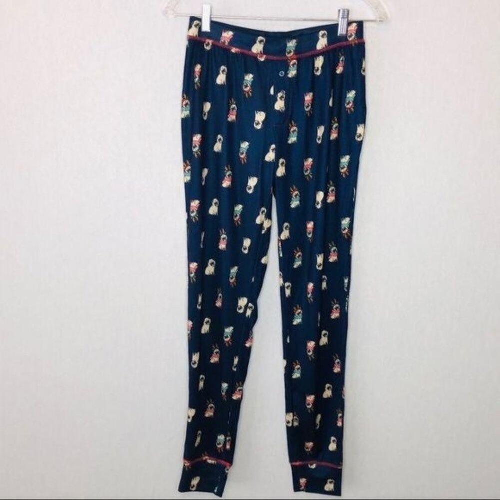 Jenni Pug puppy pajama pants blue XS